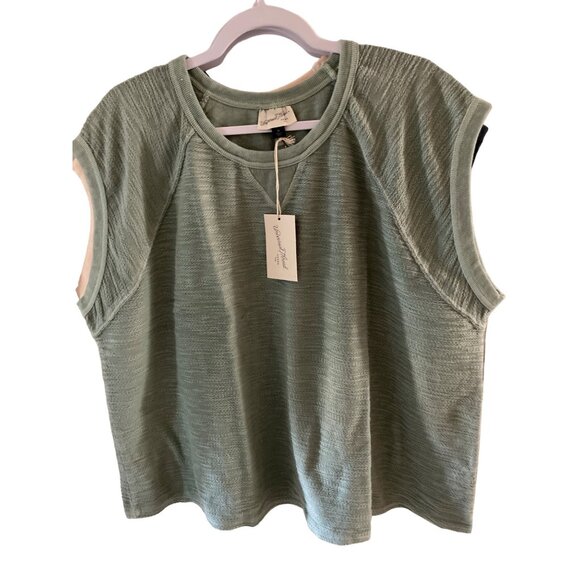 NWT Universal Thread Goods Co Tank Top Green Cotton Plus Varies - Picture 2 of 6